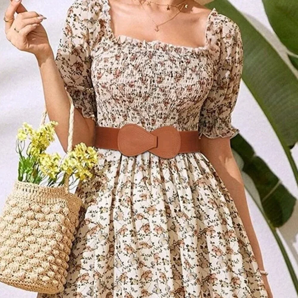 1Pcs Women's Elastic Belt With BowKnot Decoration